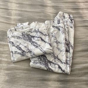 P.J. Salvage PJs Size 12/14 Kids Midnight Marble Fleece Set